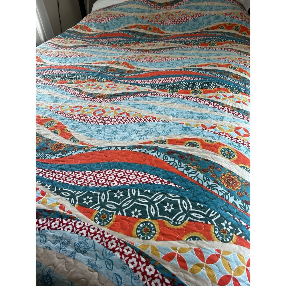 Lush Decor Full/Queen Quilt Colorful Coverlet Lightweight Reversible Quilt Only